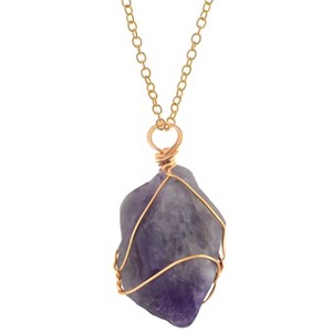 Natural Stone Chain Irregular Healing Crystal Raw Quartz Handmade Wrapped Gemstone Necklace for Women Men - 1 of 4