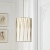 Minka Lavery Soft Brass Pendant Light 14 1/4" Wide Modern LED Cloth Cylinder Shade for Dining Room House Kitchen Island Bedroom - 2 of 3