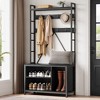 Whizmax Hall Tree with Bench Coat Rack Freestanding 5 in 1 Industrial Shoe Bench with 3 Storage Cubbies and 8 Hooks Entryway Coat Rack - 4 of 4