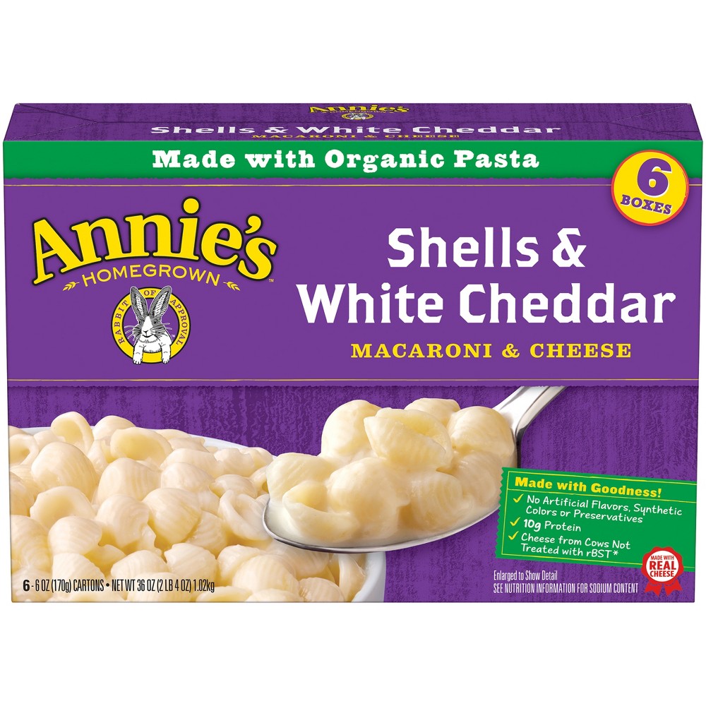 UPC 013562300723 product image for Annie's Homegrown Organic Macaroni & Cheese Shells & White Cheddar - 6pk | upcitemdb.com