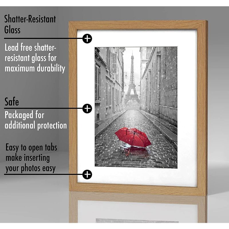 Americanflat Picture Frame with tempered shatter-resistant glass - Available in a variety of sizes and styles, 4 of 8