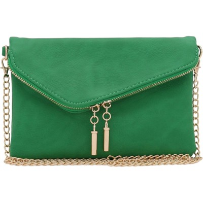 BEAFUP Envelope Wristlet Clutch Crossbody Bag with Detachable Chain Strap, Faux Leather Purse with Magnetic Snap Flap and Hardware