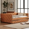 Mshliw Full XL Upholstered Daybed with Trundle, LED Armrests, PU Leather, Solid Wood Frame, Multi-Functional Guest Sofa Bed - 2 of 4