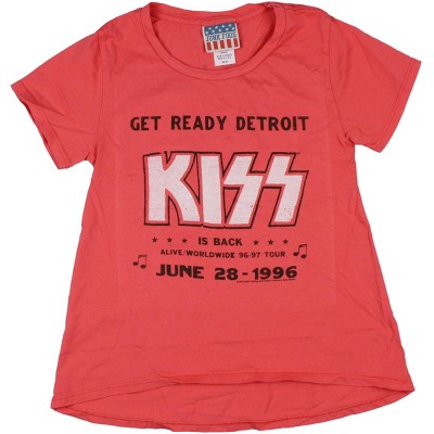 Seven Times Six KISS Girl's Get Ready Detroit Worldwide Tour Vintage T-Shirt Orange