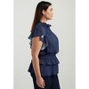 June + Vie by Roaman's Women's Plus Size Mockneck Ruffle Blouse - 4 of 4