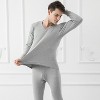 iNova"Men's Thermal Underwear Set, Long Johns, Long Sleeve Top & Bottom, Winter Sports Base Layer"BlackGrey&Navy - 3 of 4