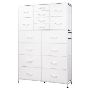 16-Drawer Tall Fabric Dresser Storage Tower with Steel Frame, Chest of Drawers Organizer Unit - 1 of 4