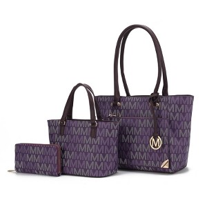 MKF Collection Lady II M Signature Large Tote, Small Tote & Wallet Set Vegan Leather, Stylish Women’s Handbag M Design by Mia K - 1 of 4