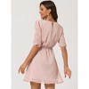 Allegra K Women's Shiny Metallic Stars Ruched Short Sleeve A-Line Mini Dress - 3 of 4