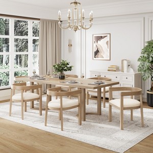 Christopher Knight Home Cody Modern 7 Piece Rubberwood Upholstered Dining Set - 1 of 4