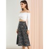 Allegra K Women's Chiffon Summer Vintage Floral Print A-Line Midi Skirts - 4 of 4