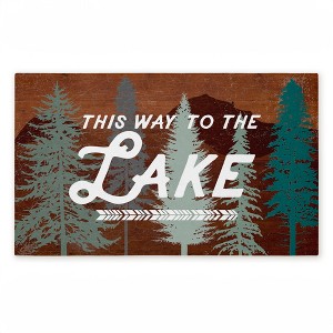 Stupell Industries This Way To Lake Retro Printed Outdoor Door Mat, design by Lula Bijoux & co., 18"x30" - 1 of 4