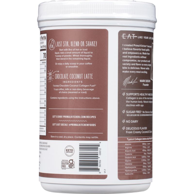 Primal Kitchen Collagen Fuel Supplement Powder - Chocolate Coconut - 13.1oz, 5 of 15