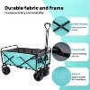 440lbs Collapsible Foldable Wagon Cart with strapping system ,Beach Wagon Utility Cart Utility Wagon Grocery Cart, Blue - 2 of 4