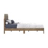 Galano Annifer Knotty Oak Upholstered Queen Platform Bed With Headboard ...