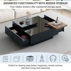 Sapphtopaz Coffee Table Center Table with 2-Tier Open Shelves and Splayed-Legs Rectangular Dining Table for Living Room, Bedroom, Walnut - 3 of 4