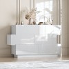 Famapy Glossy Chest of Drawers Polished 6 Drawer Dresser Modern & Contemporary Style White - 2 of 4