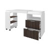 Kumasinova Extendable Desk with Wheels,2-in-1 Writing Desk&Dresser with 2 Drawers&Open Shelves,Home Office Workstation,White - 4 of 4