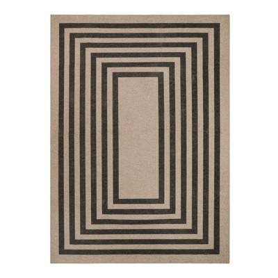 Lahome Rectangle Geometric Frame Machine Washable Outdoor Area Rug-Durable Carpet for Patio, Deck, or Garden