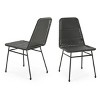 Coolbibila Modern Armless PE Rattan Woven Back Dining Chairs Set of 2,Iron Metal Legs Kitchen Dining Room Chair,Outdoor Patio Dining Chair - 3 of 4
