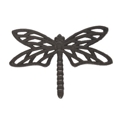 Transpac Metal 9.84 in. Black Everyday Dragonfly Trivet