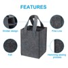 Unique Bargains Felt Reusable 4 Bottle Wine Carrier Tote Bag with Divider 2 Pcs - 3 of 4