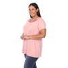 Plus Size Crisscross Neck Short Sleeve Top - White Mark - 2 of 4