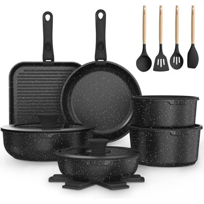 YASHE 21Pcs Pots and Pans Sets with removable handles