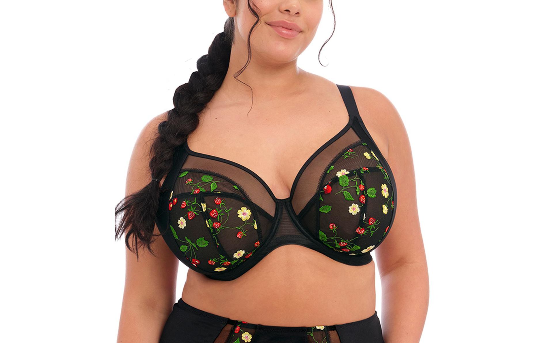 Elomi Women's Samira Underwire Plunge Bra,42G,Black