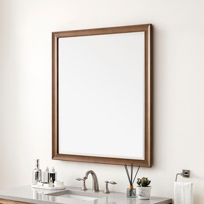 Whitewashed Walnut 40" x 36" Rectangular Framed Mirror
