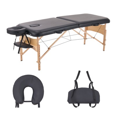 YOUNIKE 27.6 Inches Width Massage Table Wood Lash Bed Portable Massage Bed Beauty Tattoo Table Adjustable Spa Bed for Eyelash Tech Esthetician