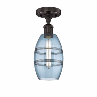 Vaz - 1 Light Semi-Flush Mount In Industrial Style-8.25 Inches Tall and 5.88 Inches Wide