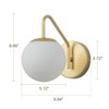 LLHZSY 1-Light Wall Sconce with Global Glass Shade- Brass - 3 of 4