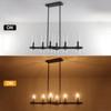 PAKOKULA Farmhouse 6-Light Black Industrial Linear Island Chandelier with Clear Glass Shades - 4 of 4