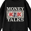 ACDC Money Talks Distressed Graphic Crew Neck Long Sleeve Boy's Black Sweatshirt - 2 of 2