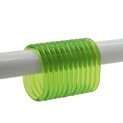 Evideco French Home Goods Colored Plastic Shower Curtain Rings - Set of 12