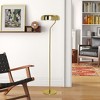 Tall Corner Floor Lamp – Gold & White, 110-120V Plug-In Standing Light for Living Room, Bedroom or Office - 2 of 4