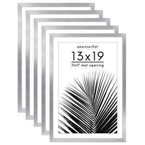 Americanflat 5 Pack of Picture Frames with Mat - Plexiglass Cover - 1 of 4