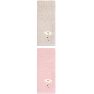 REGALWOVEN 2 Pack Cotton Floral Embroidered Soft Absorbent Bathroom Hand Towels 13" x 30" - 1 of 4