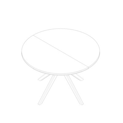 Verso 47'' White Sand Wirebrush Round Solid Wood Dining Table