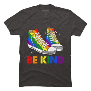 Adult Design By Humans Be Kind Sneakers LGBTQIA PrideBy Legato Tendo T-Shirt - 1 of 2