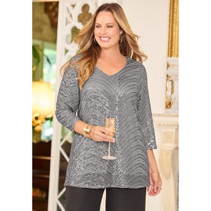 Catherines Boatneck Sequin Top - 1 of 2