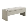 Modern Linen Upholstered Storage Bench, Bed End Bench, Ottoman/Footrest with Hidden Compartment for Bedroom, Living Room - ModernLuxe - 4 of 4