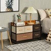 Costway 5-Drawer Dresser Storage 2-Tier Organizer Tower Steel Frame Wooden Top - 2 of 4