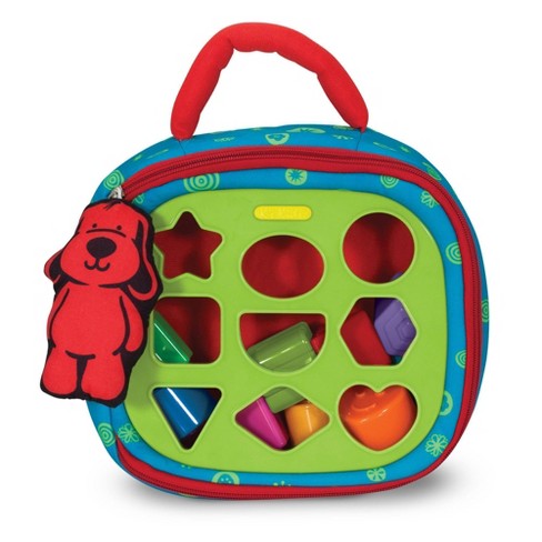 Melissa & Doug K's Kids Take-Along Shape Sorter Baby Toy With 2-Sided Activity Bag and 9 Textured Shape Blocks - image 1 of 4