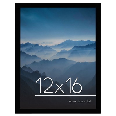 Americanflat 12x16 Picture Frame with Shatter-Resistant Glass - Gallery Style Frame with Engineered Wood - Signature Collection - Black