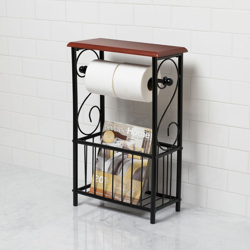 BrylaneHome Scroll Toilet Paper & Magazine Holder, 1 of 2