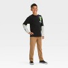 Boys' Minecraft Long Sleeve Graphic T-Shirt - Light Gray/Black - image 4 of 4