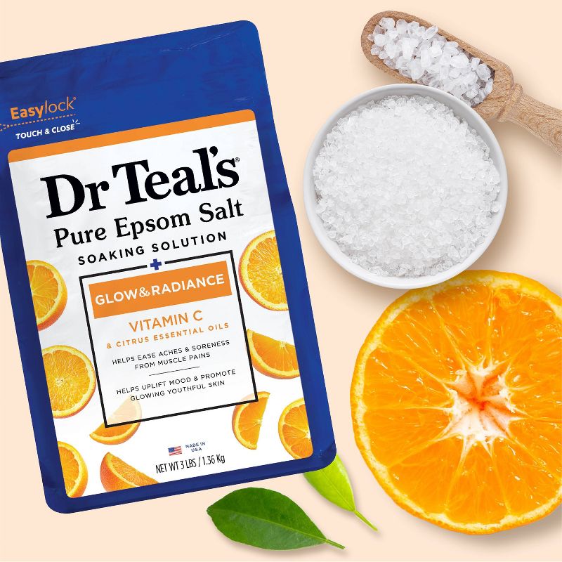 Dr Teal&#39;s Glow &#38; Radiance Citrus Pure Epsom Bath Salt - 3lb, 6 of 14