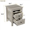 NicBex 2-Drawer Farmhouse Nightstand, Wooden Bedroom Storage Cabinet, Dresser for Small Spaces, Wood Side Table for Bedroom - 4 of 4